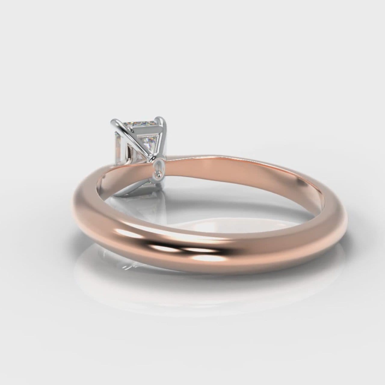Carrée Solitaire Emerald Cut Diamond Engagement Ring - Rose Gold