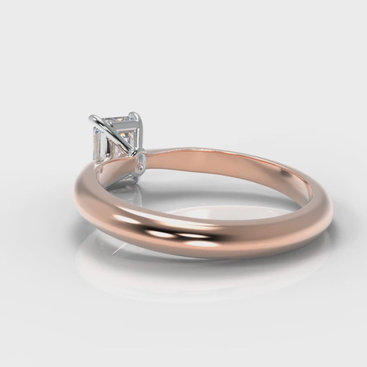 Carrée Solitaire Emerald Cut Diamond Engagement Ring - Rose Gold