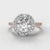 Pavé Round Brilliant Diamond Halo Engagement Ring - Two Tone Rose Gold