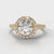 Micropavé Round Brilliant Cut Diamond Halo Engagement Ring - Yellow Gold