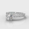 Petite Micropavé Round Brilliant Cut Diamond Bridal Set