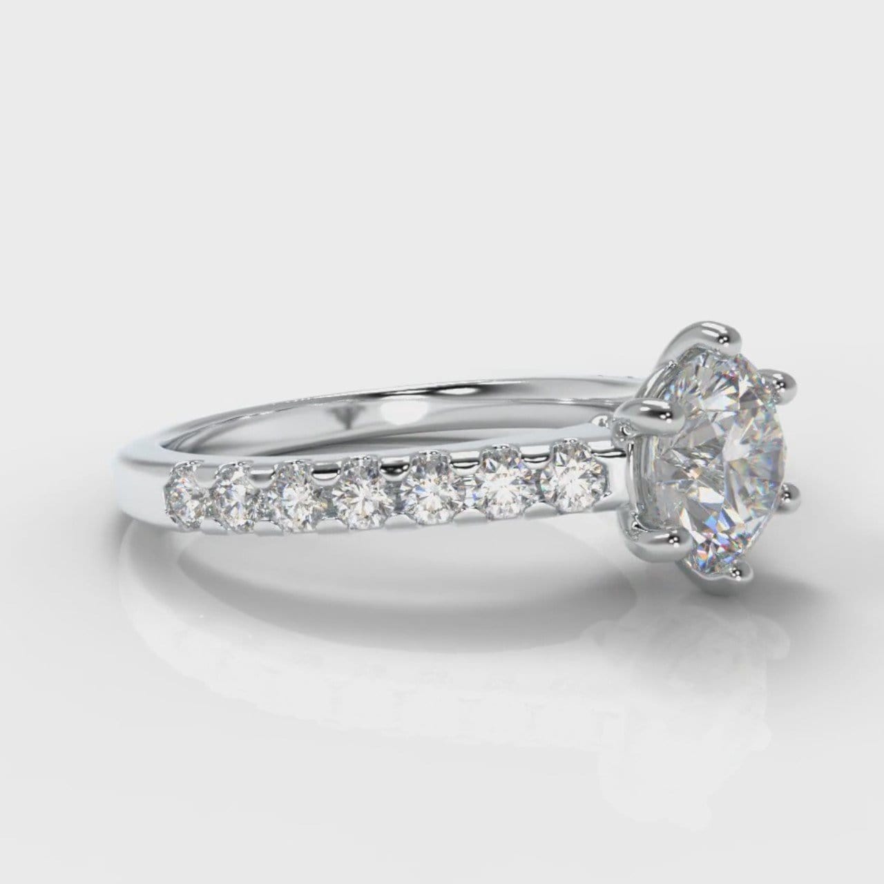Star Micropavé Round Brilliant Diamond Engagement Ring