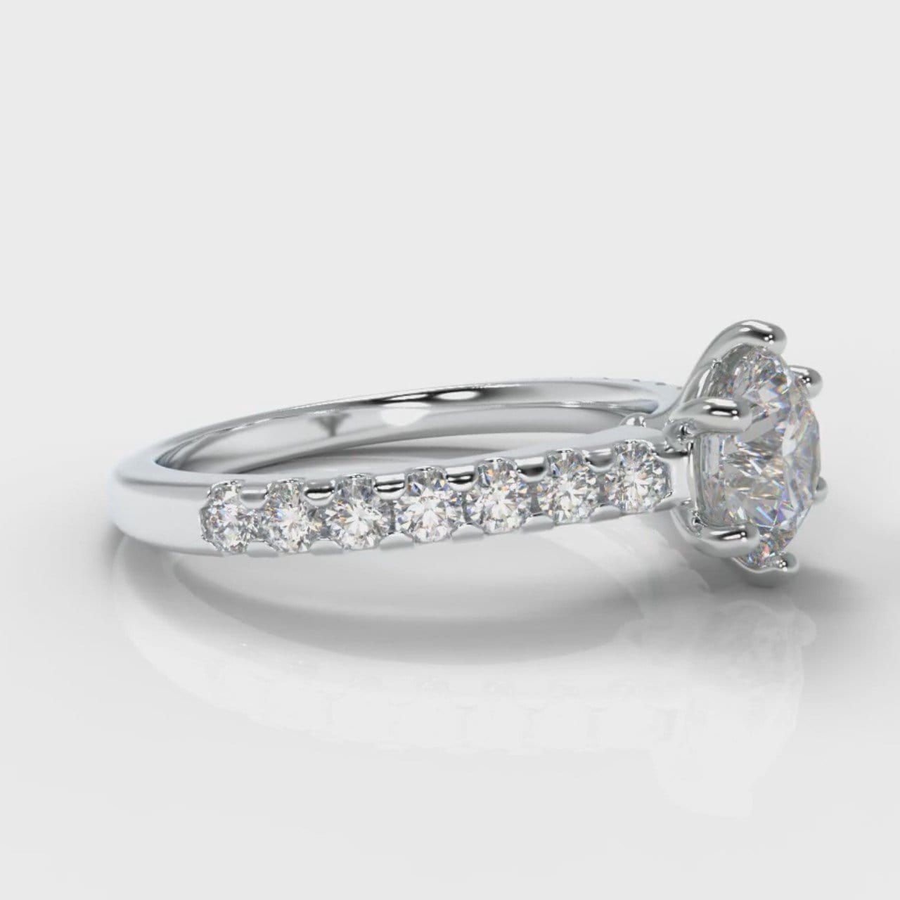 Star Micropavé Round Brilliant Diamond Engagement Ring