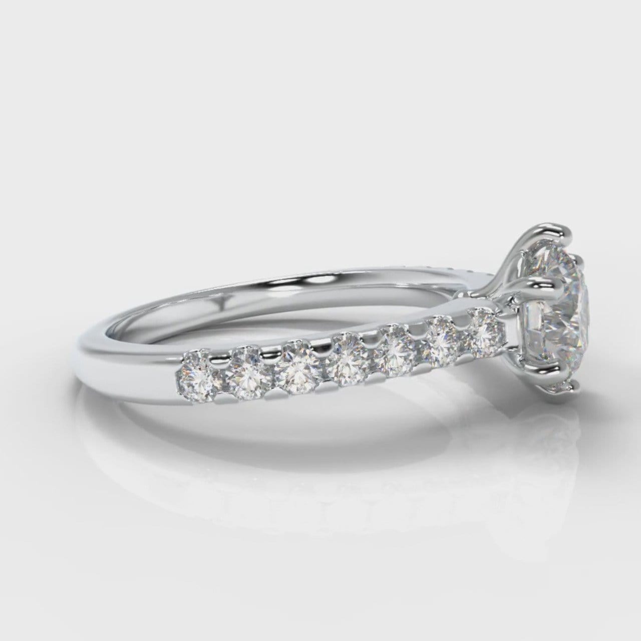 Star Micropavé Round Brilliant Diamond Engagement Ring
