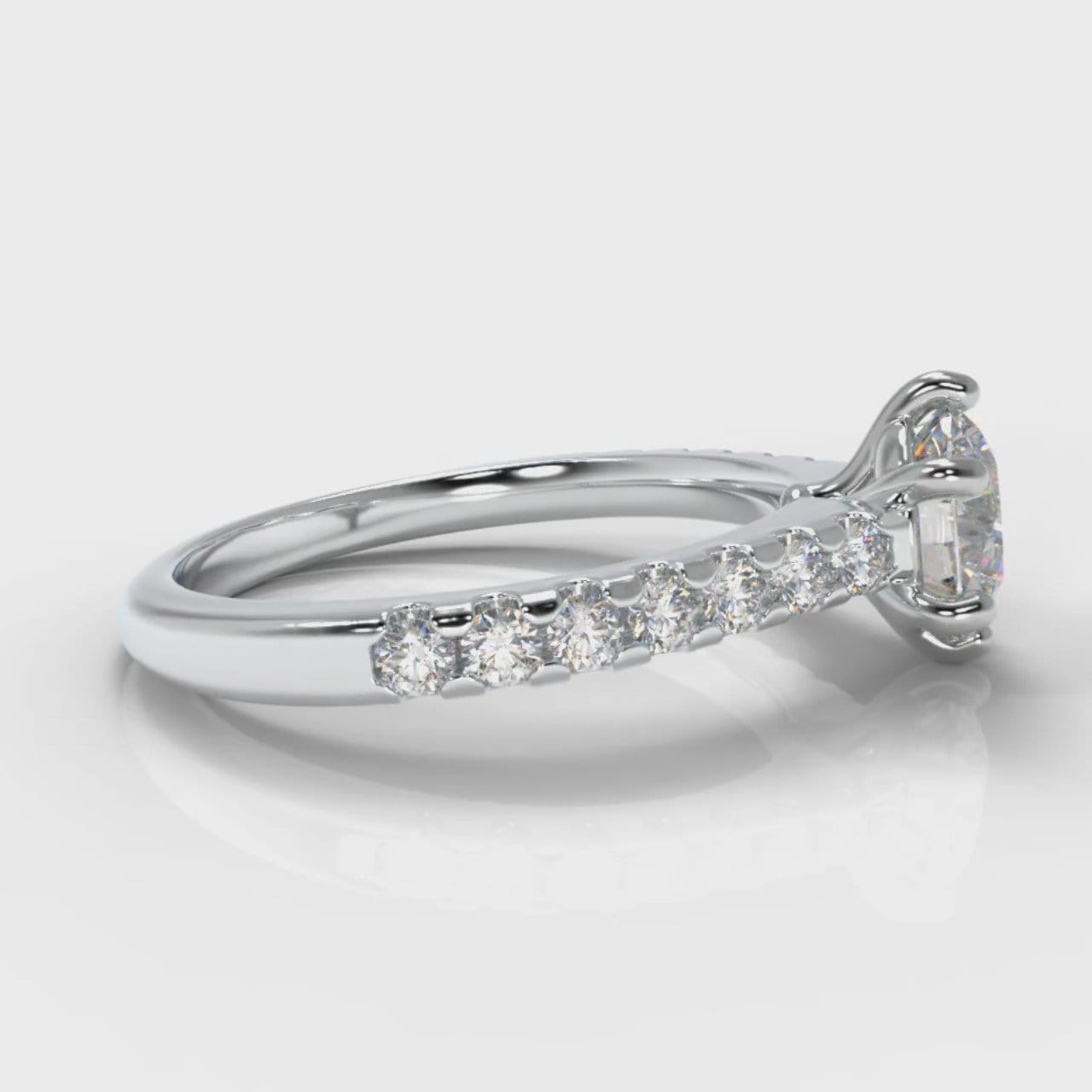 Star Micropavé Round Brilliant Diamond Engagement Ring