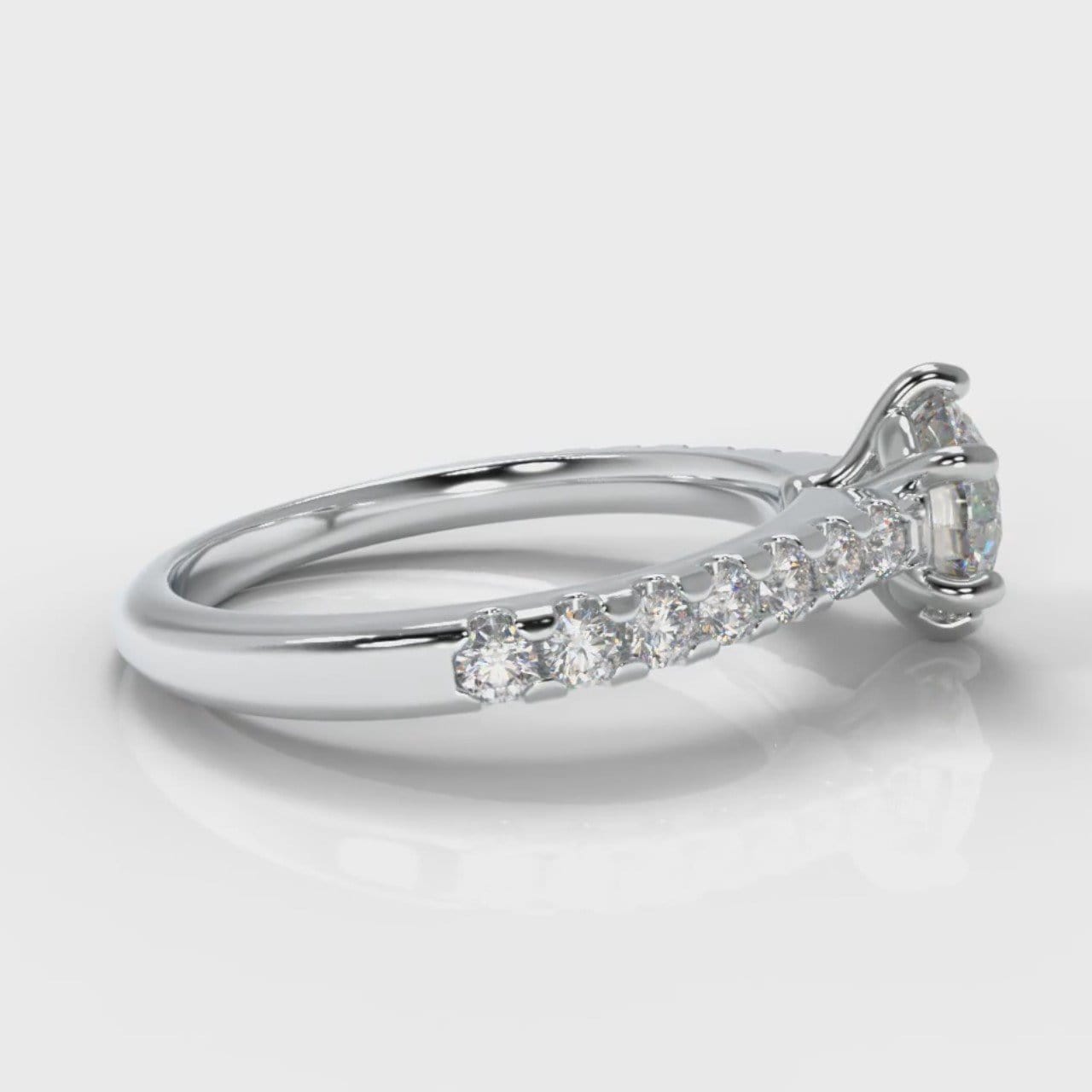 Star Micropavé Round Brilliant Diamond Engagement Ring