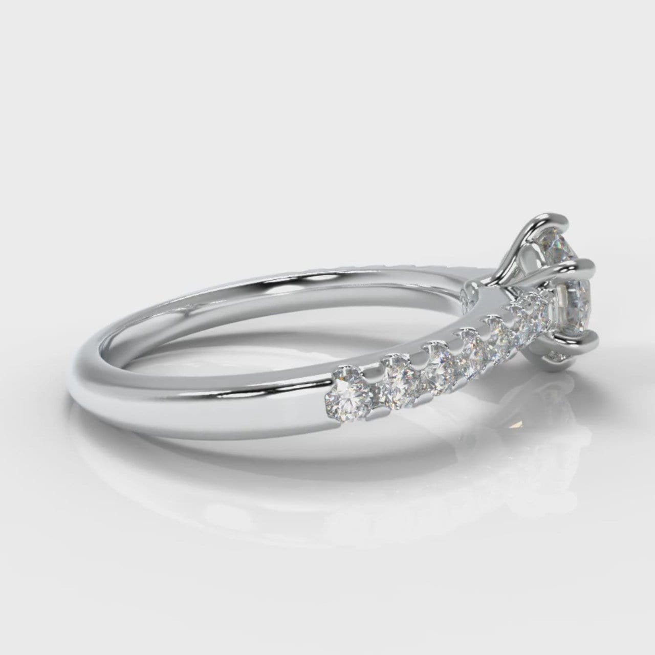Star Micropavé Round Brilliant Diamond Engagement Ring