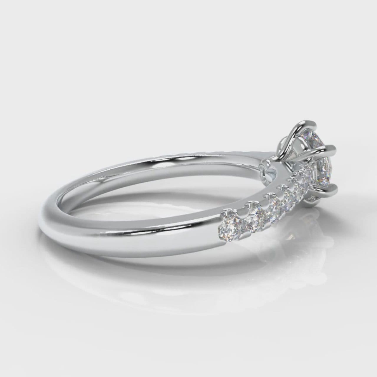 Star Micropavé Round Brilliant Diamond Engagement Ring