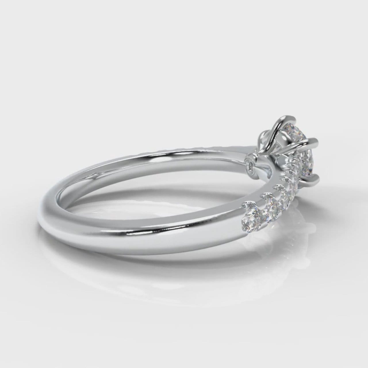 Star Micropavé Round Brilliant Diamond Engagement Ring