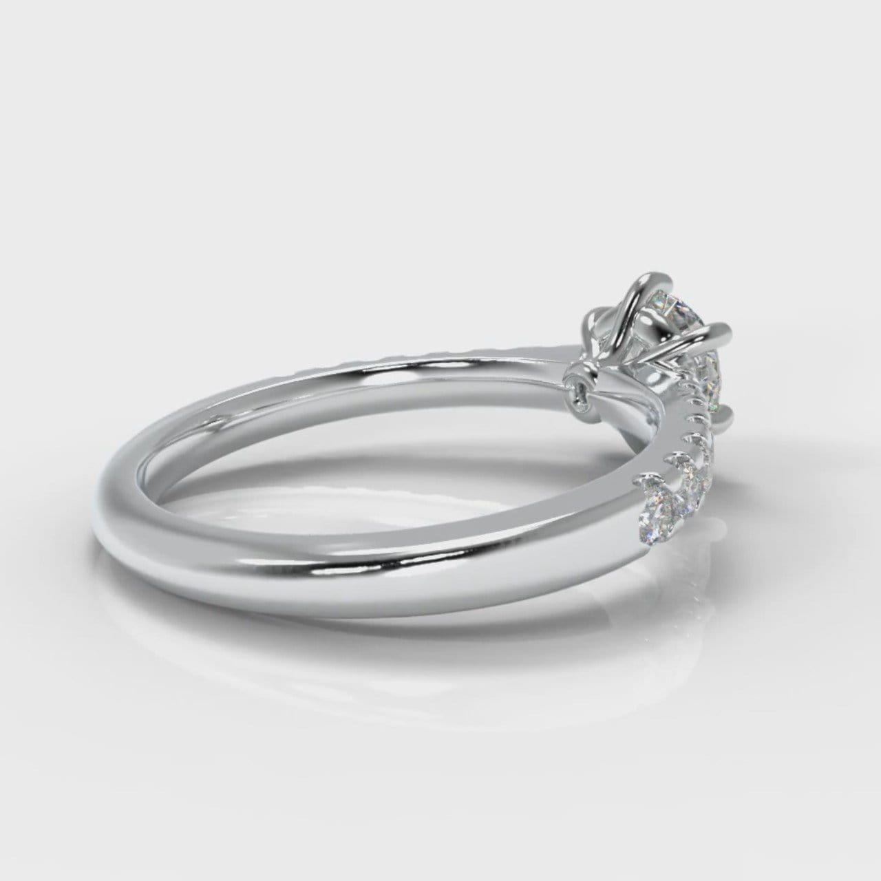 Star Micropavé Round Brilliant Diamond Engagement Ring