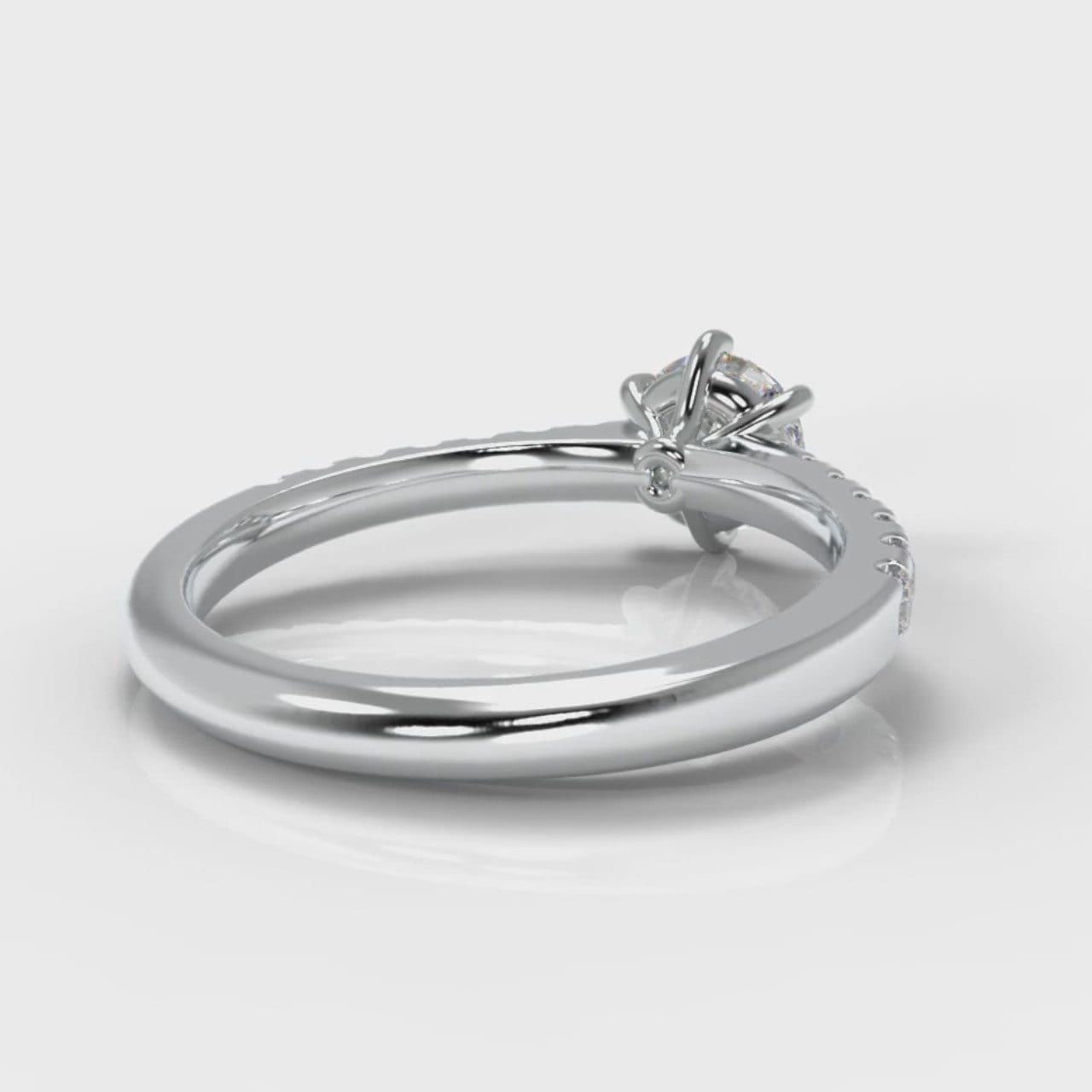 Star Micropavé Round Brilliant Diamond Engagement Ring