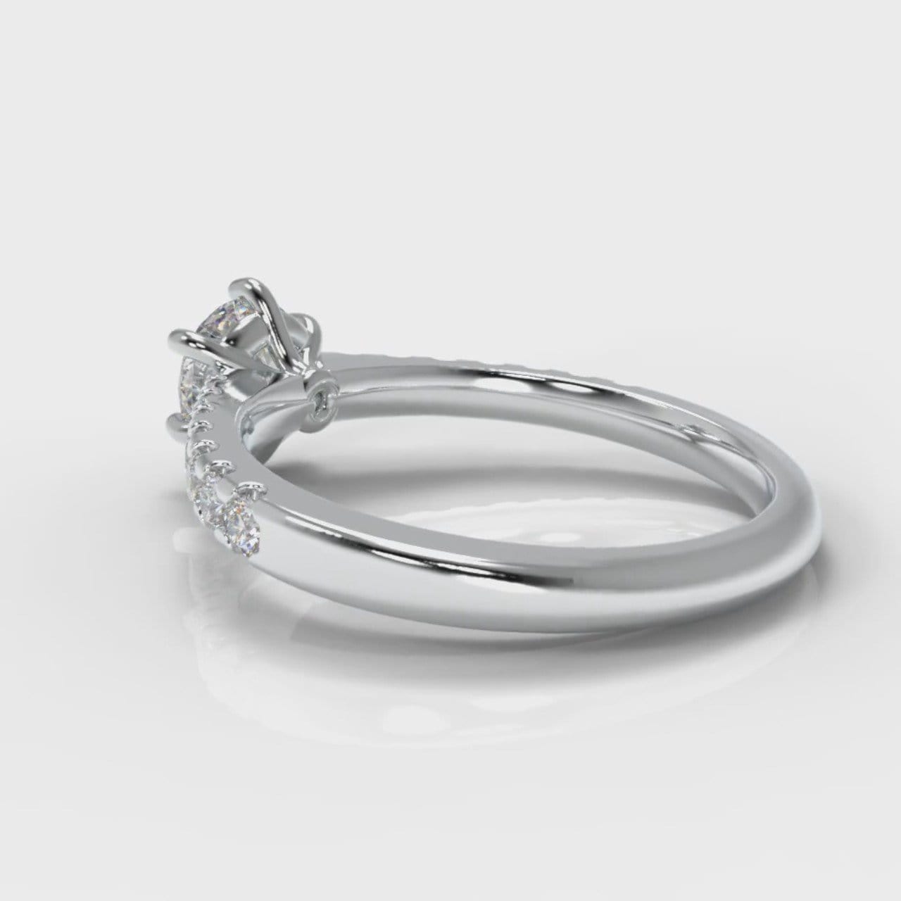 Star Micropavé Round Brilliant Diamond Engagement Ring