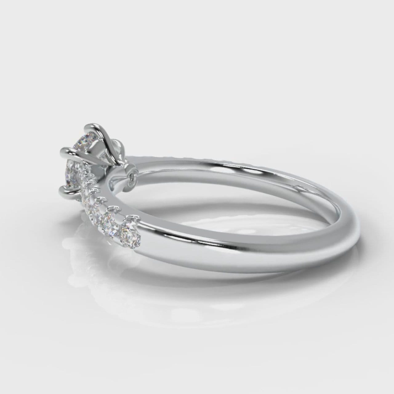 Star Micropavé Round Brilliant Diamond Engagement Ring