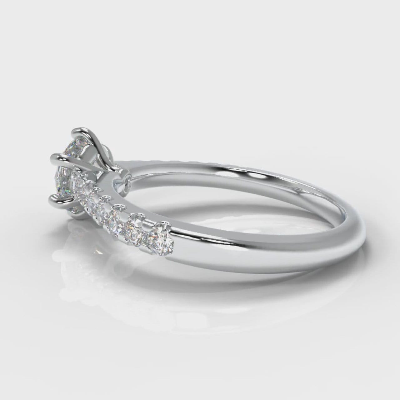Star Micropavé Round Brilliant Diamond Engagement Ring
