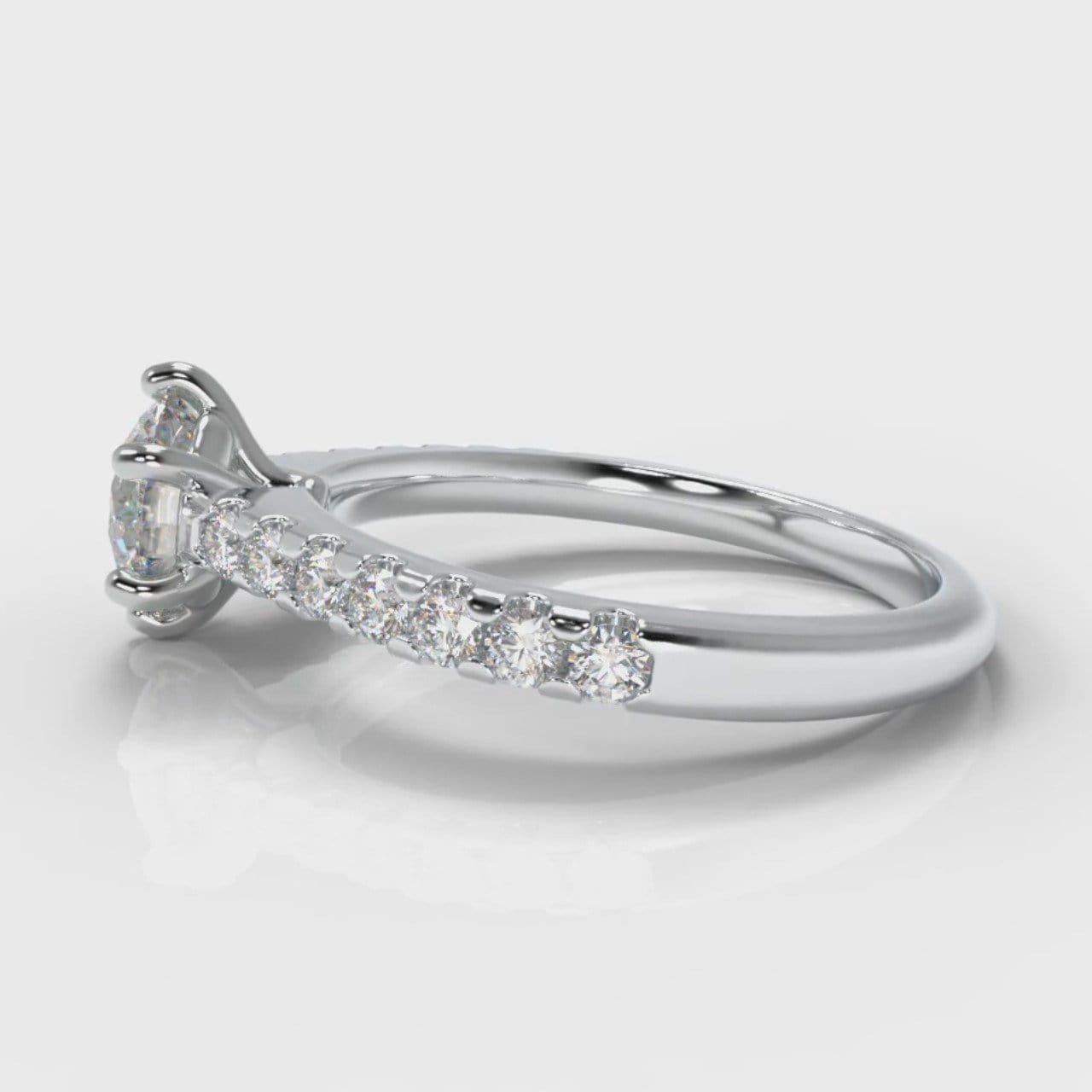 Star Micropavé Round Brilliant Diamond Engagement Ring