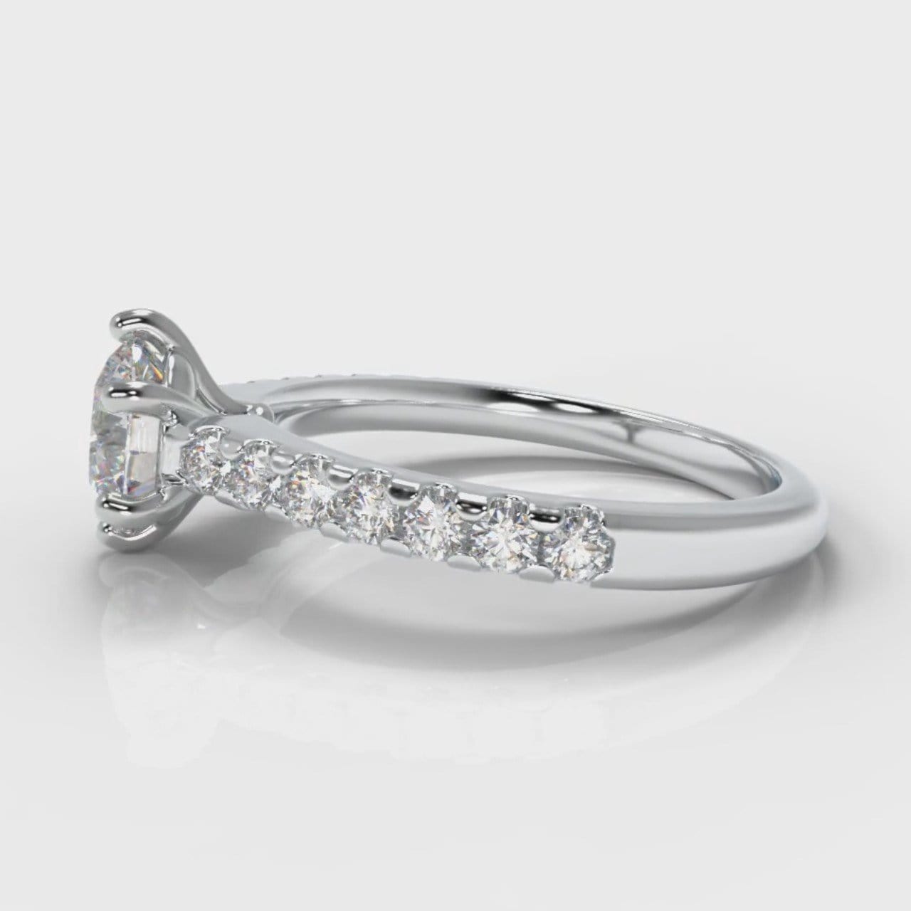 Star Micropavé Round Brilliant Diamond Engagement Ring
