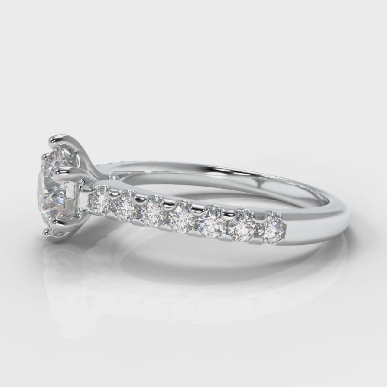 Star Micropavé Round Brilliant Diamond Engagement Ring