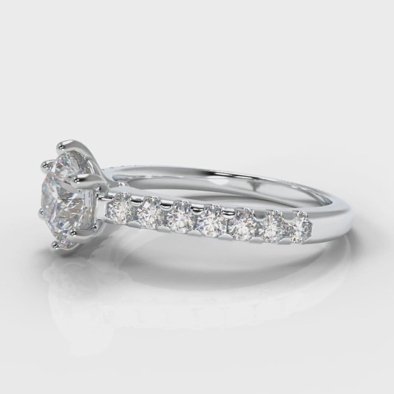 Star Micropavé Round Brilliant Diamond Engagement Ring
