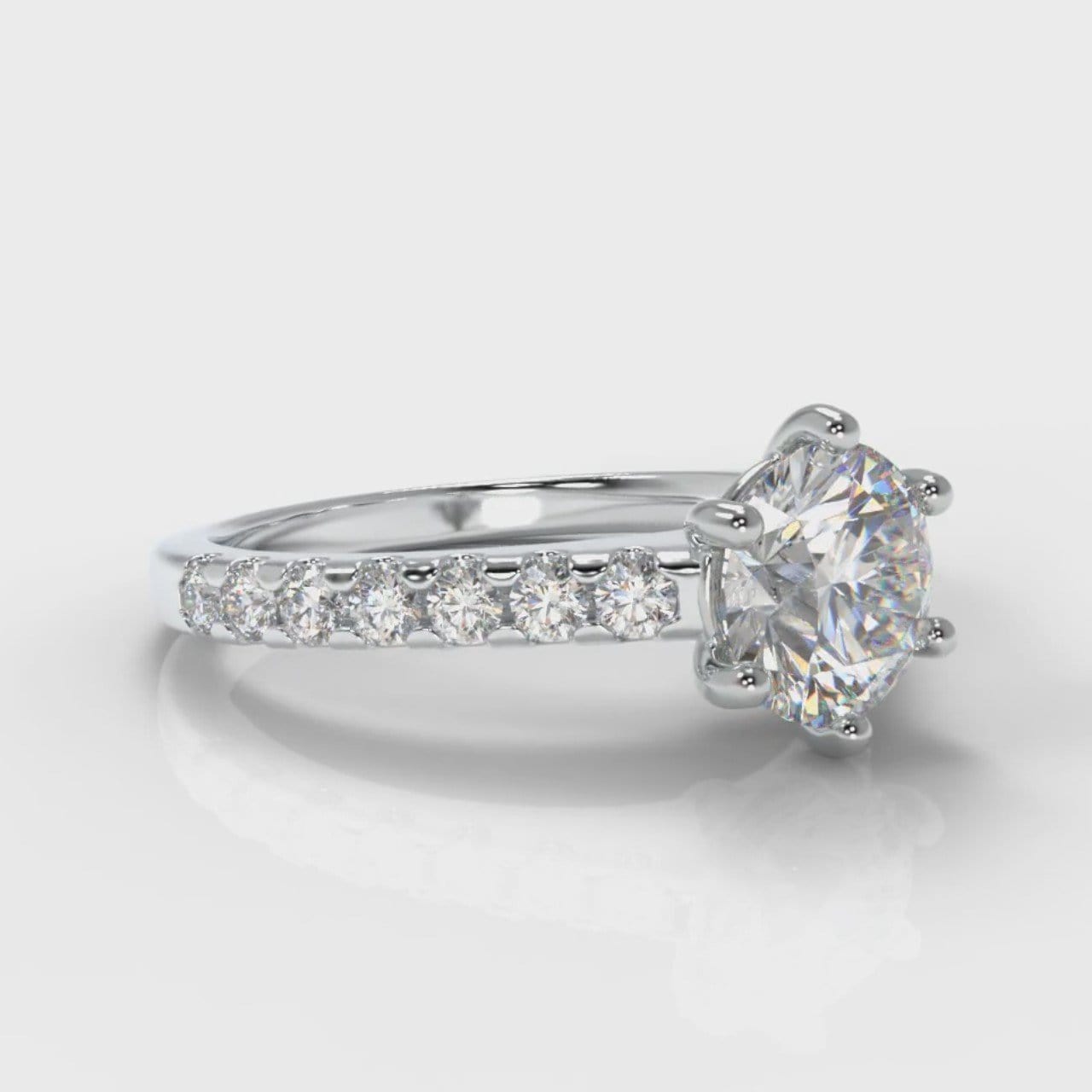 Star Micropavé Round Brilliant Diamond Engagement Ring