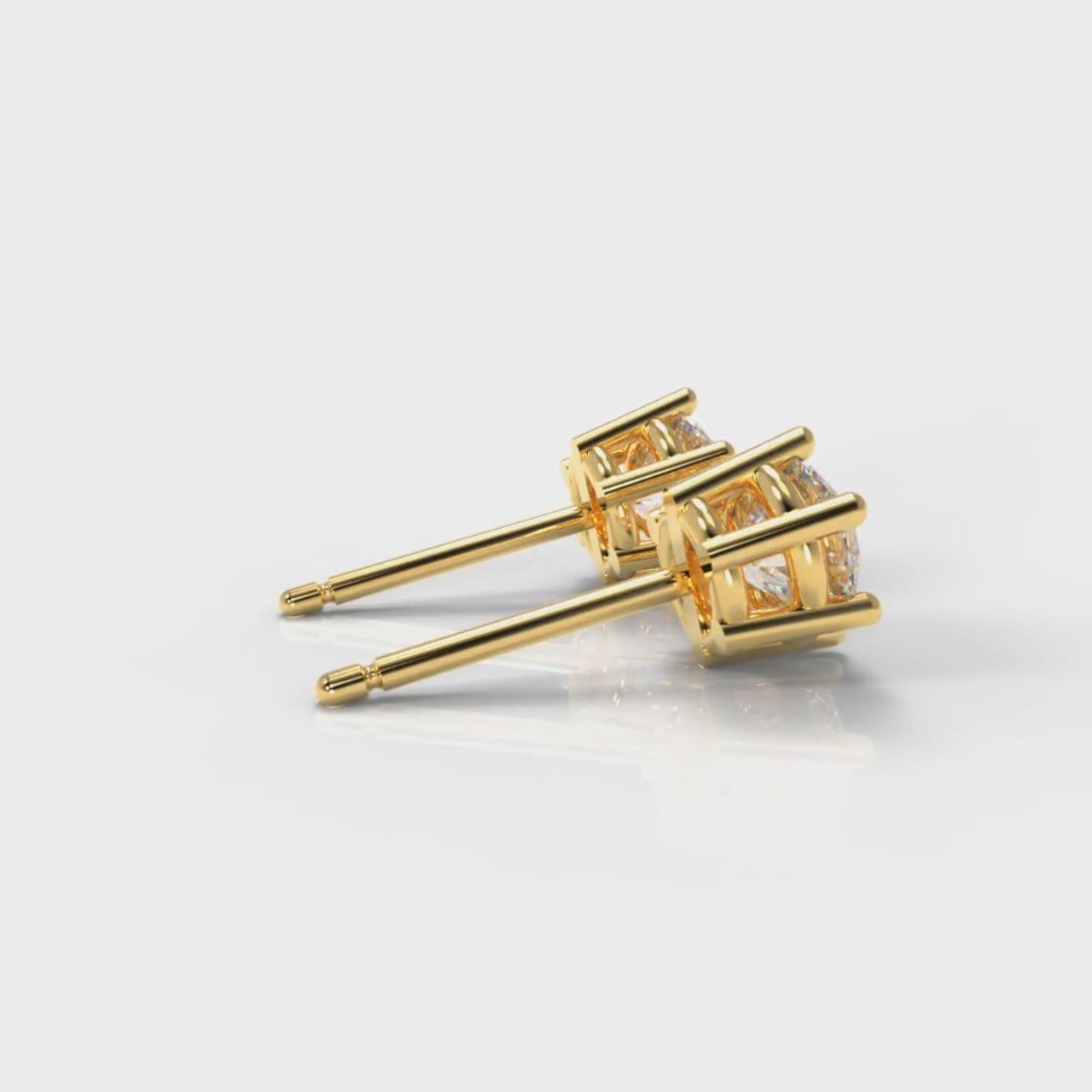 Six Claw Diamond Stud Earrings (GIA Certified) - Yellow Gold