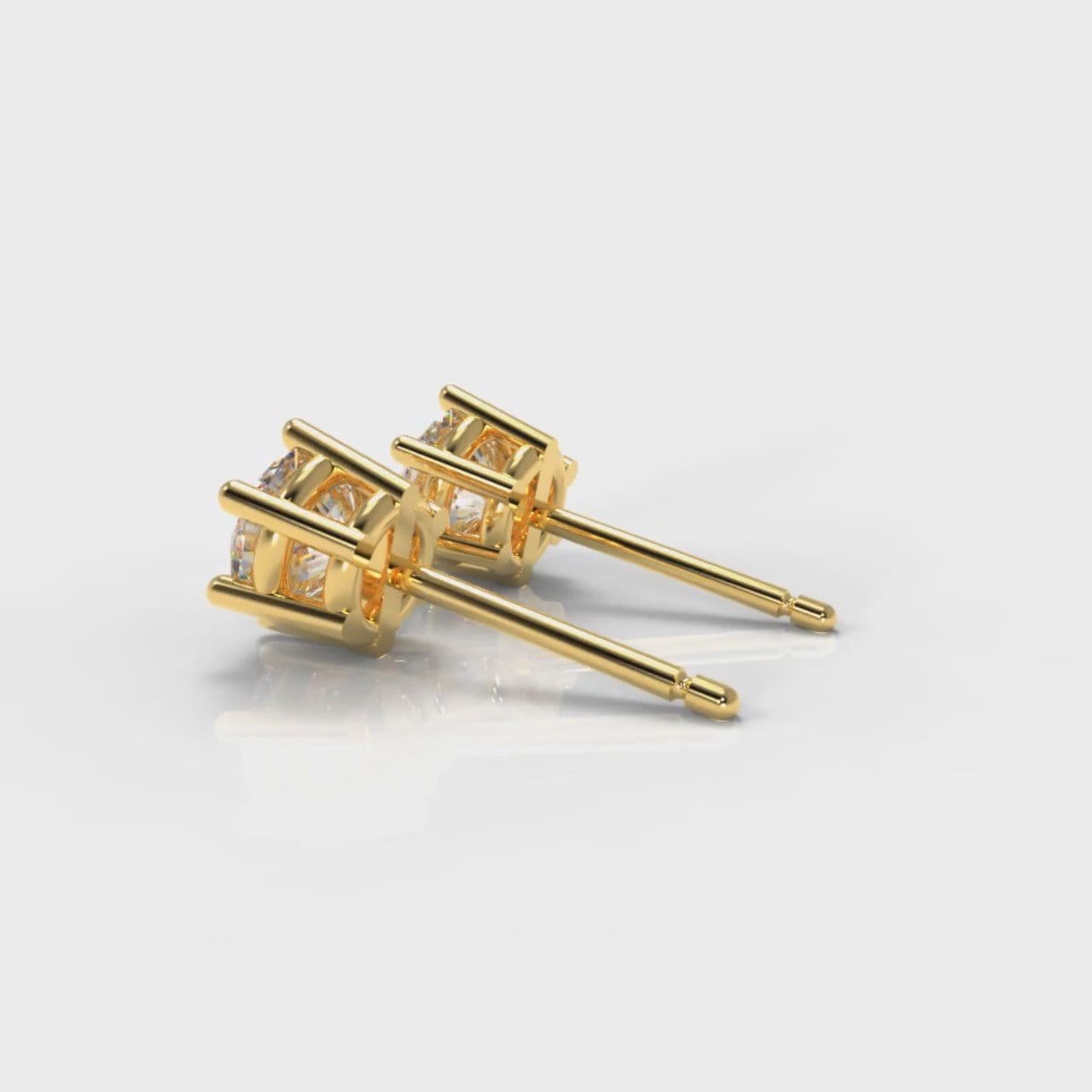 Six Claw Diamond Stud Earrings (GIA Certified) - Yellow Gold