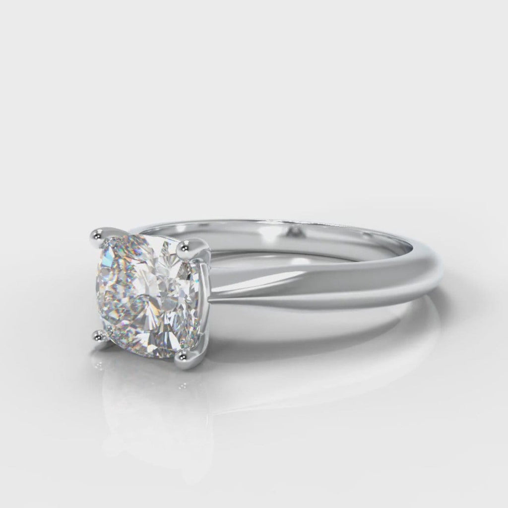 Carrée Solitaire Cushion Cut Diamond Engagement Ring