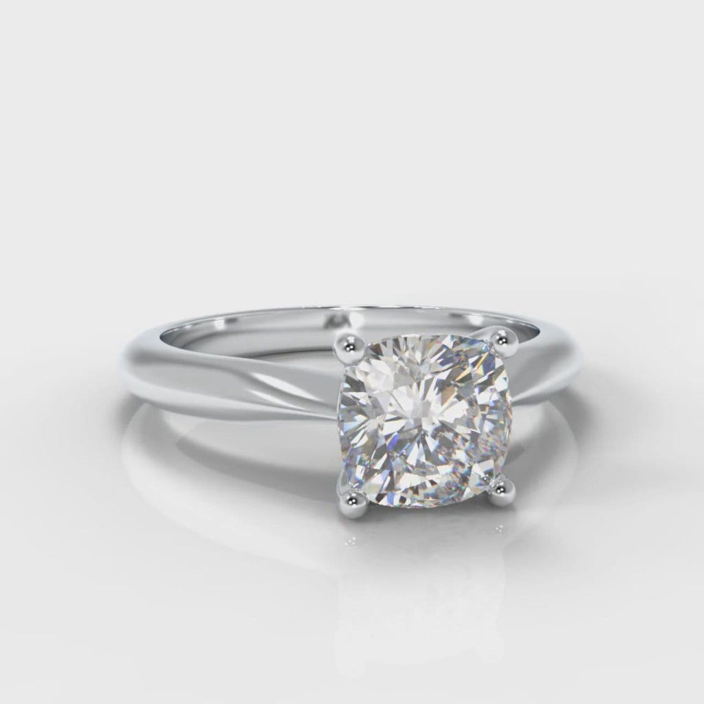 Carrée Solitaire Cushion Cut Diamond Engagement Ring