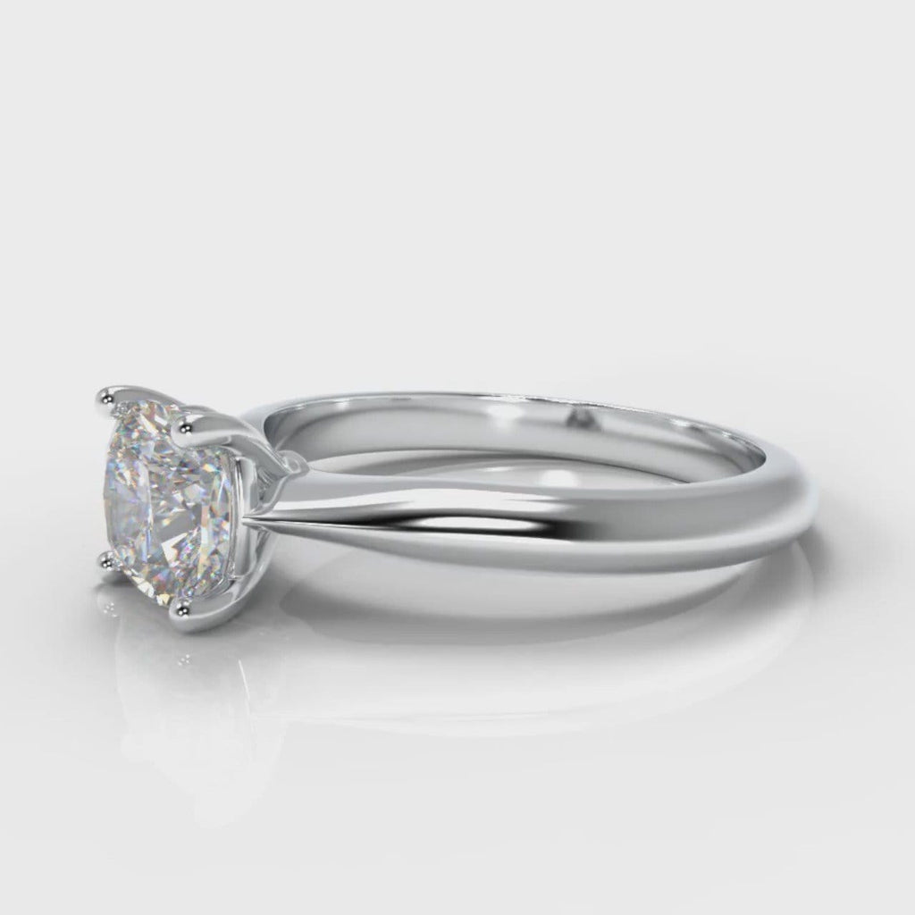 Carrée Solitaire Cushion Cut Diamond Engagement Ring