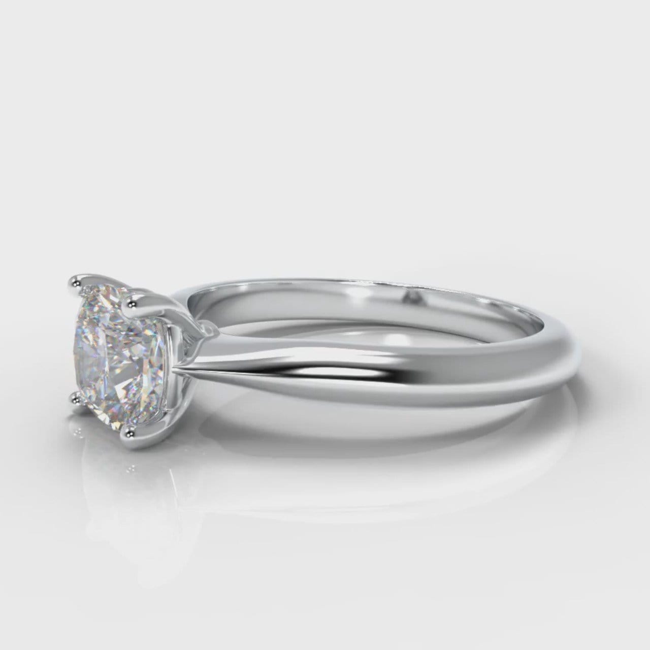 Carrée Solitaire Cushion Cut Diamond Engagement Ring