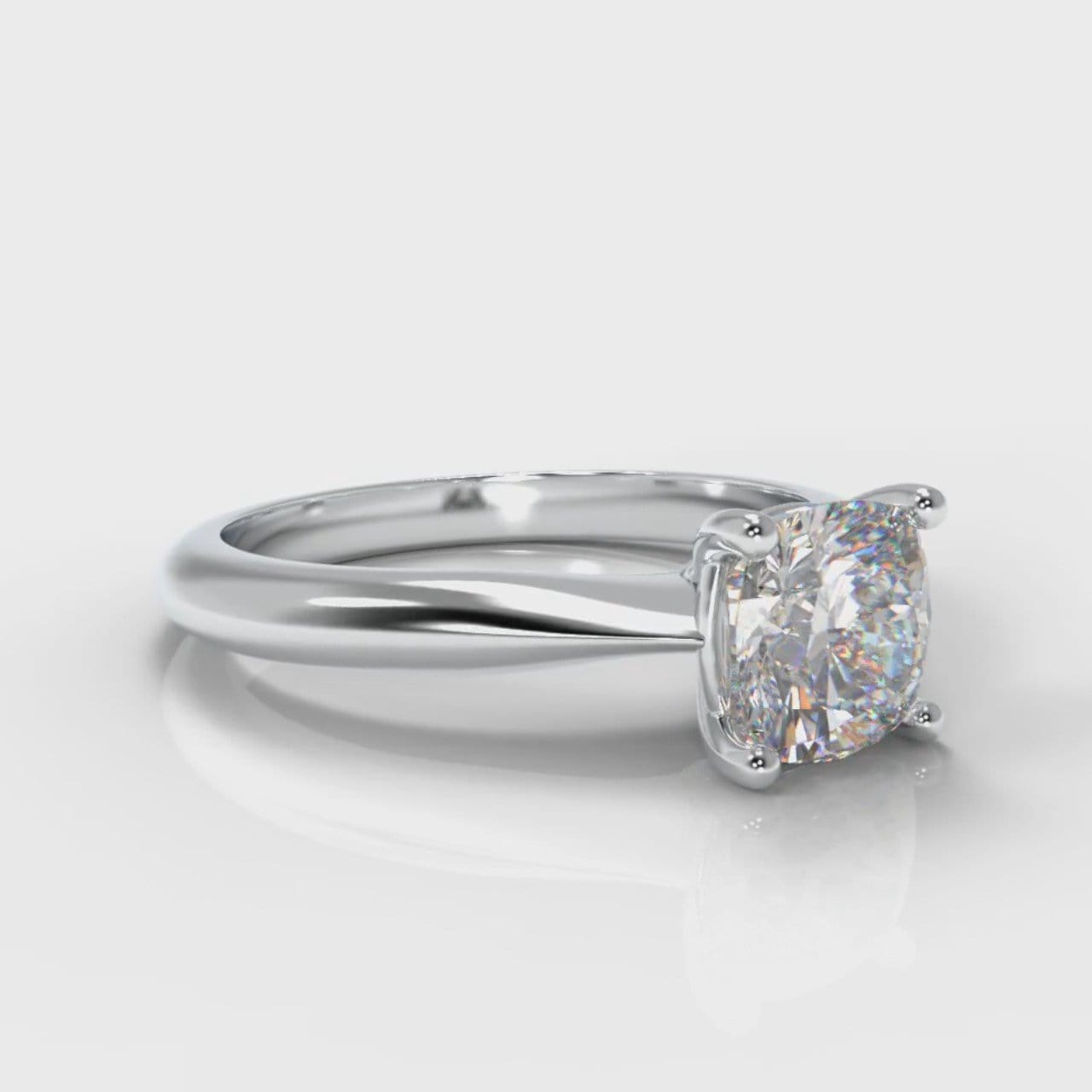 Carrée Solitaire Cushion Cut Diamond Engagement Ring