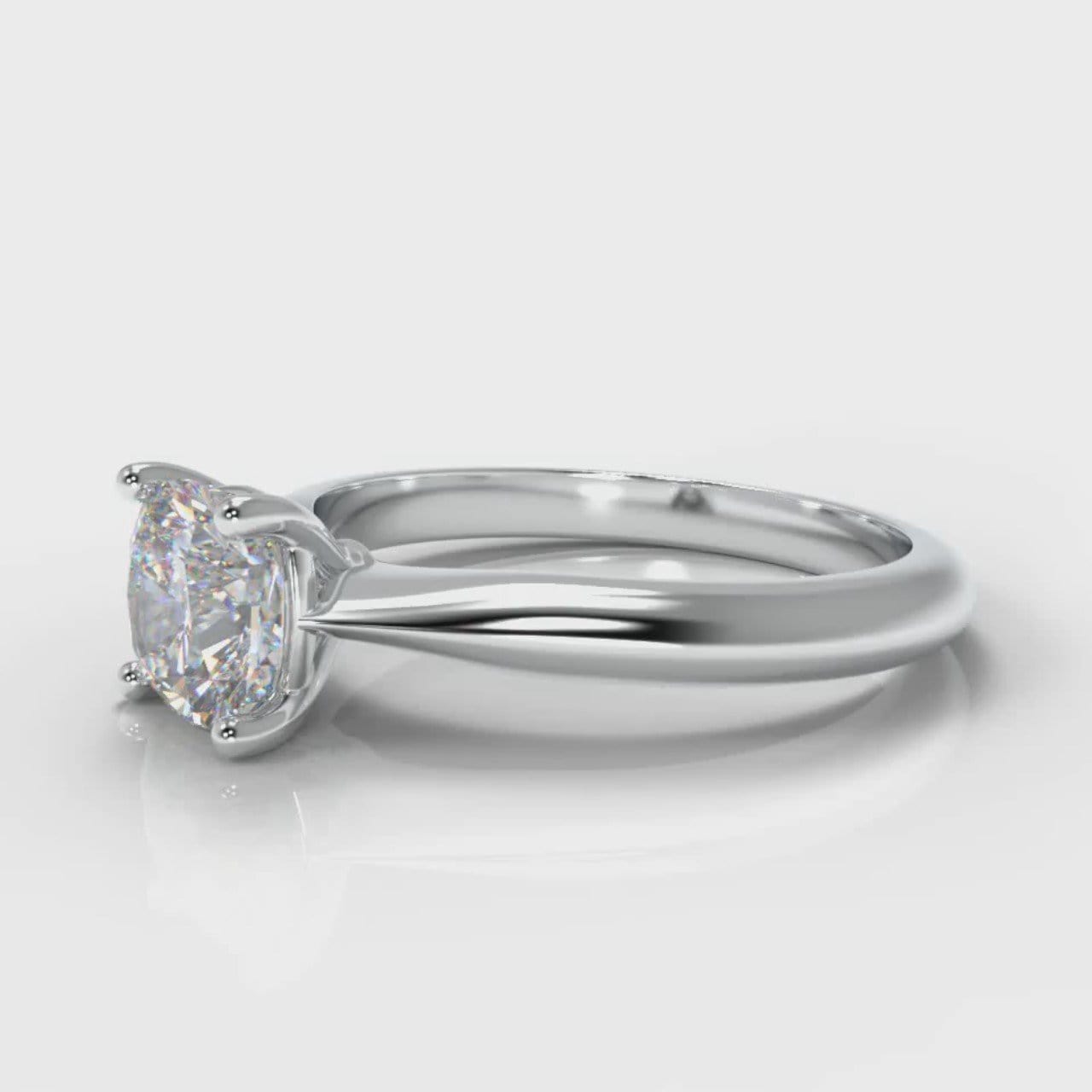 Carrée Solitaire Cushion Cut Diamond Engagement Ring