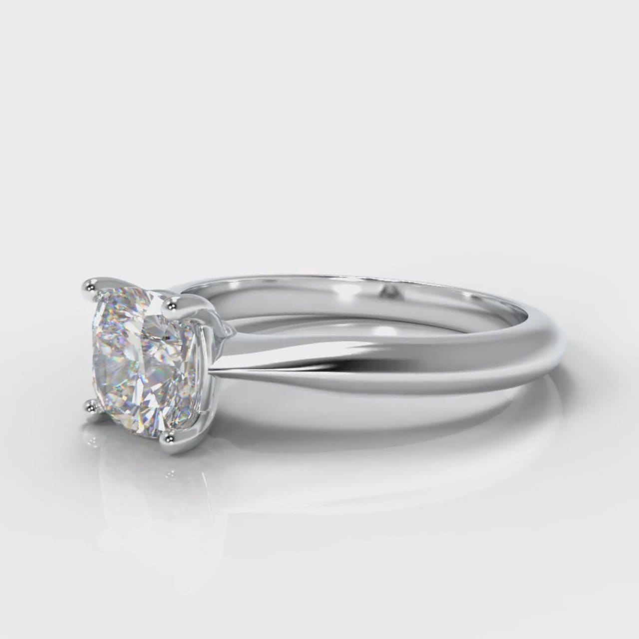 Carrée Solitaire Cushion Cut Diamond Engagement Ring