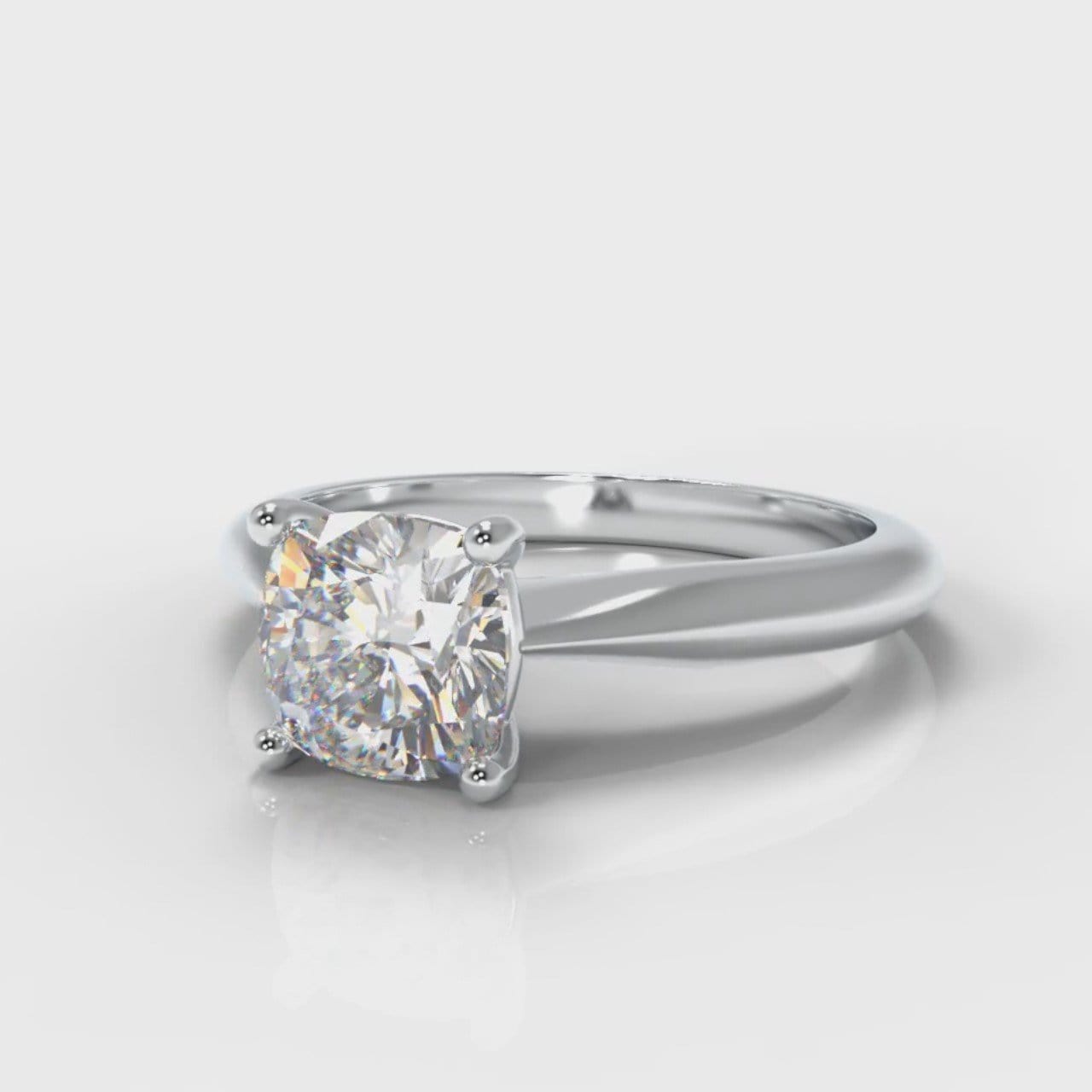 Carrée Solitaire Cushion Cut Diamond Engagement Ring