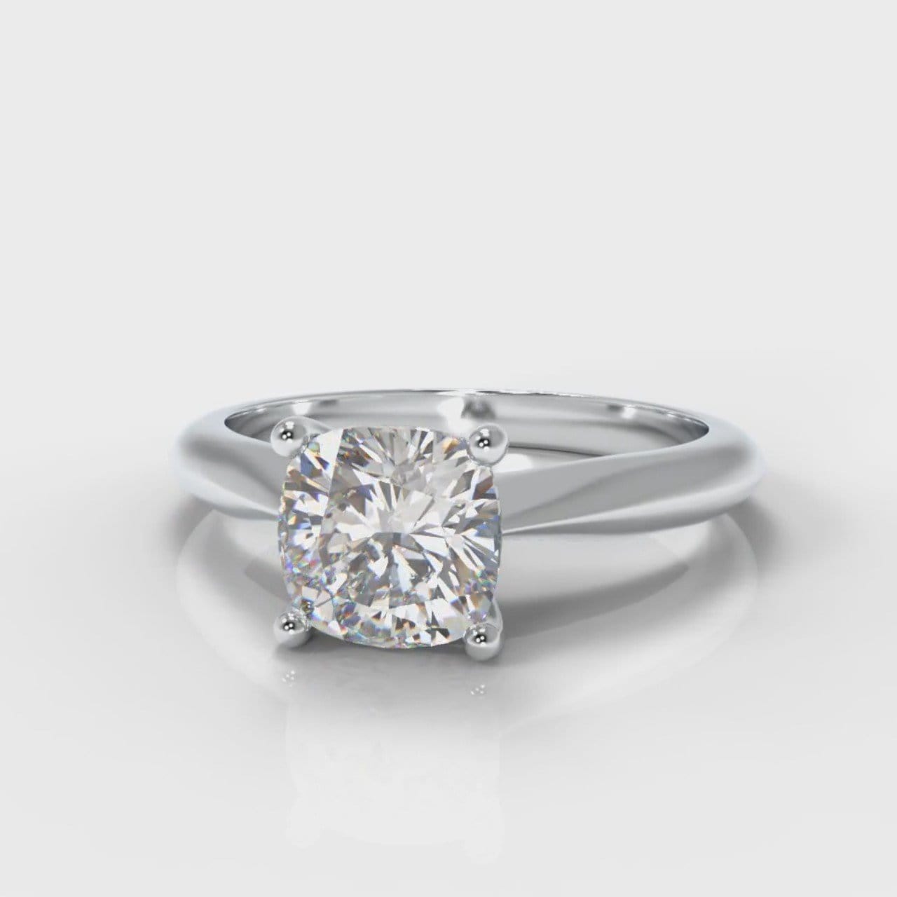 Carrée Solitaire Cushion Cut Diamond Engagement Ring