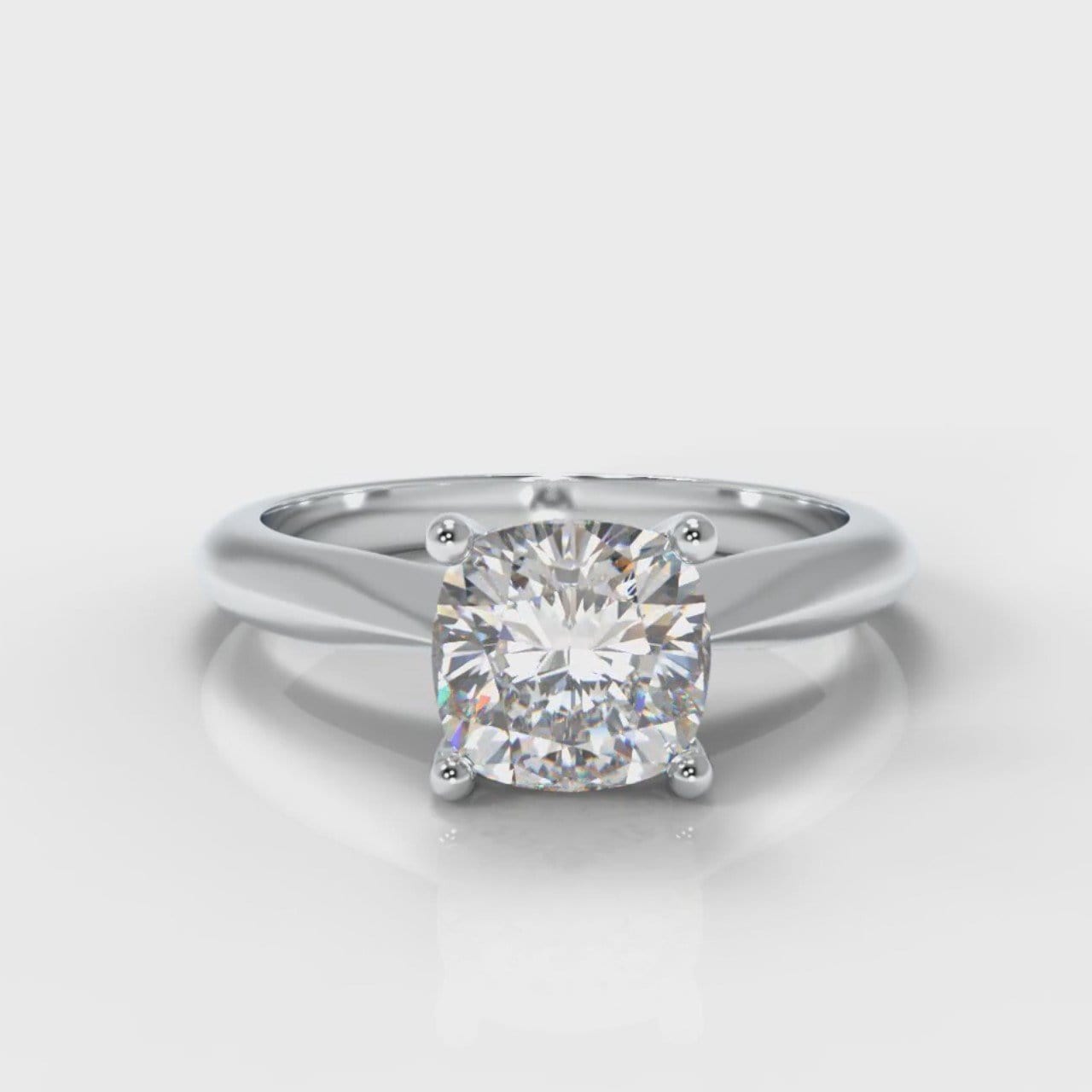 Carrée Solitaire Cushion Cut Diamond Engagement Ring