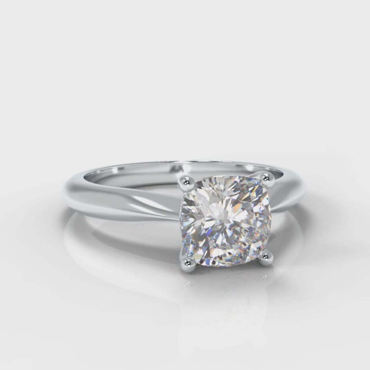 Carrée Solitaire Cushion Cut Diamond Engagement Ring