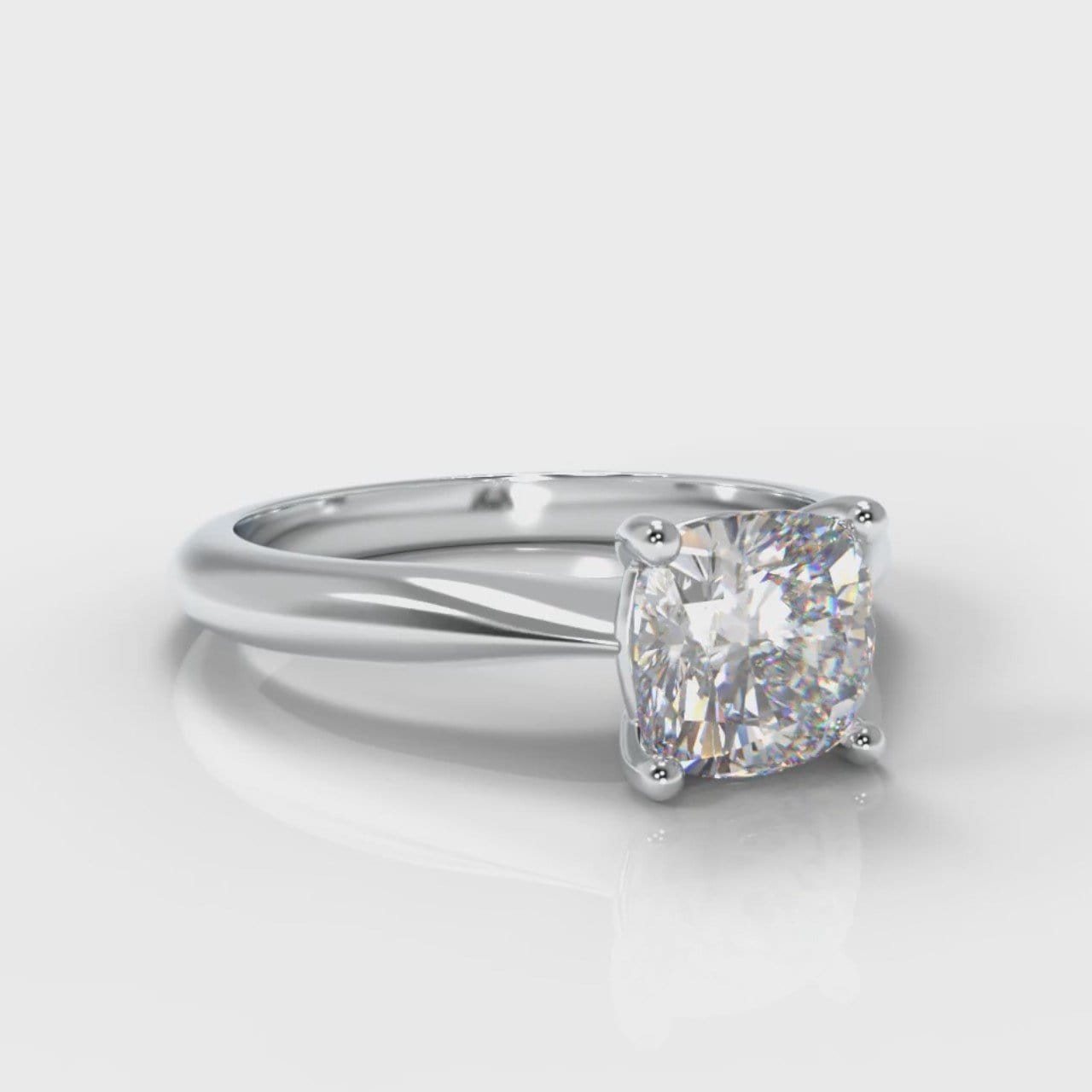 Carrée Solitaire Cushion Cut Diamond Engagement Ring
