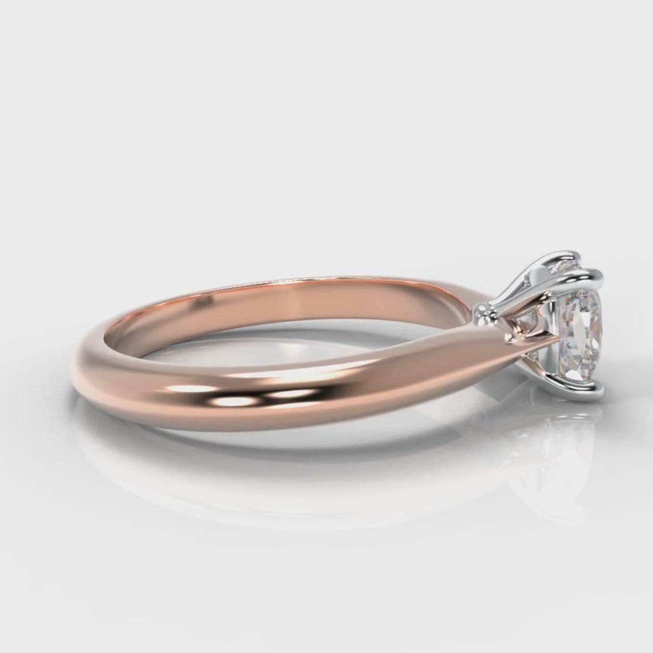 Carrée Solitaire Cushion Cut Diamond Engagement Ring - Rose Gold