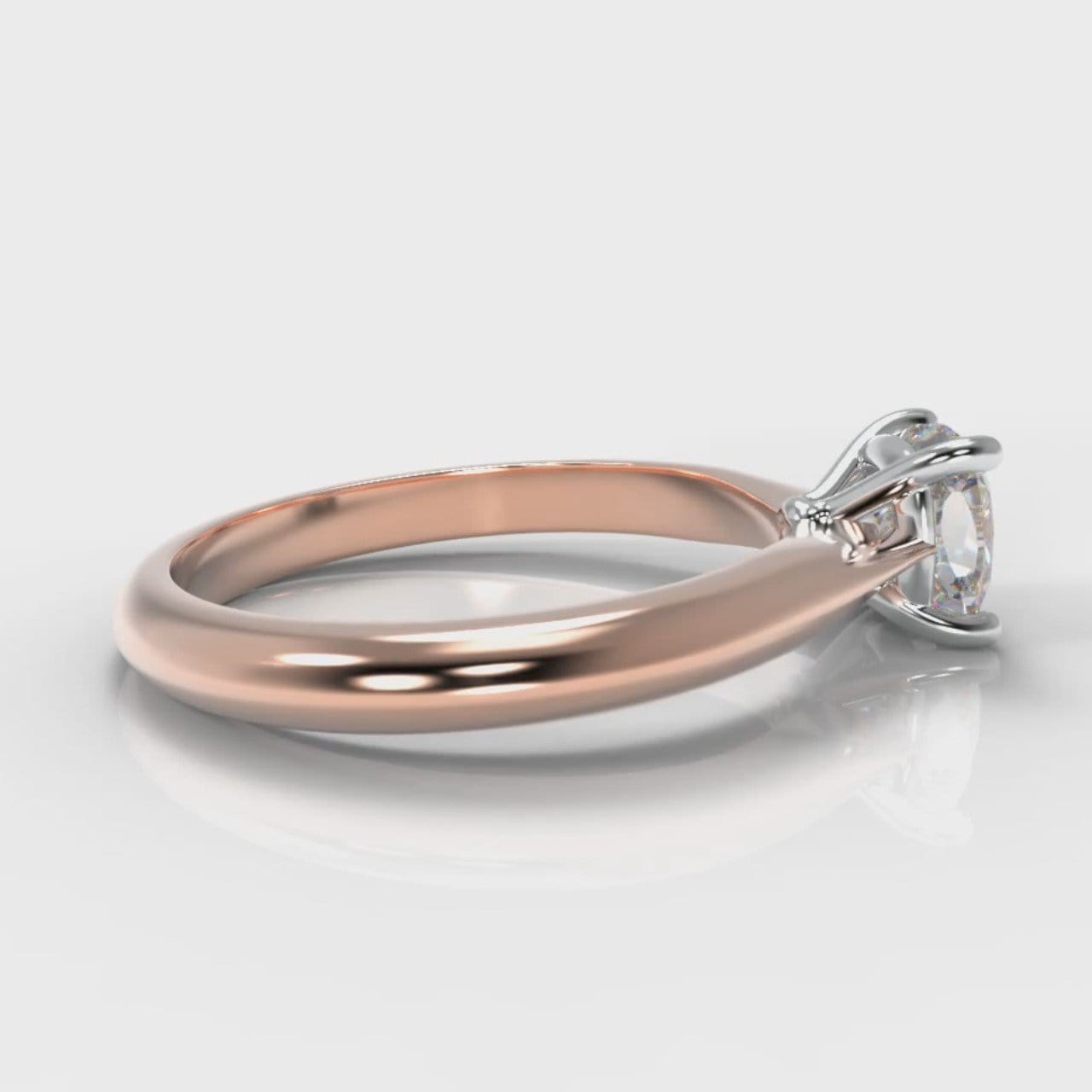 Carrée Solitaire Cushion Cut Diamond Engagement Ring - Rose Gold
