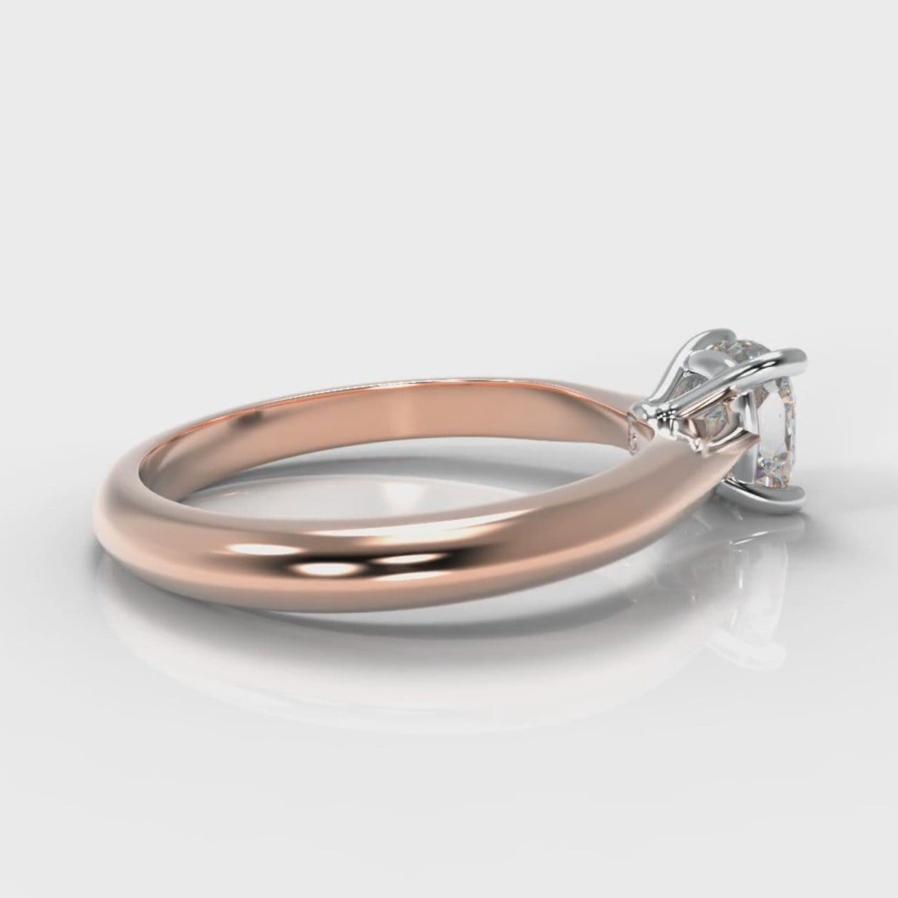 Carrée Solitaire Cushion Cut Diamond Engagement Ring - Rose Gold
