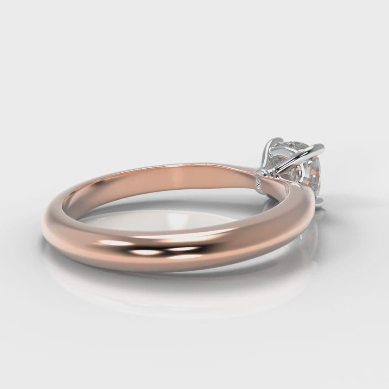 Carrée Solitaire Cushion Cut Diamond Engagement Ring - Rose Gold
