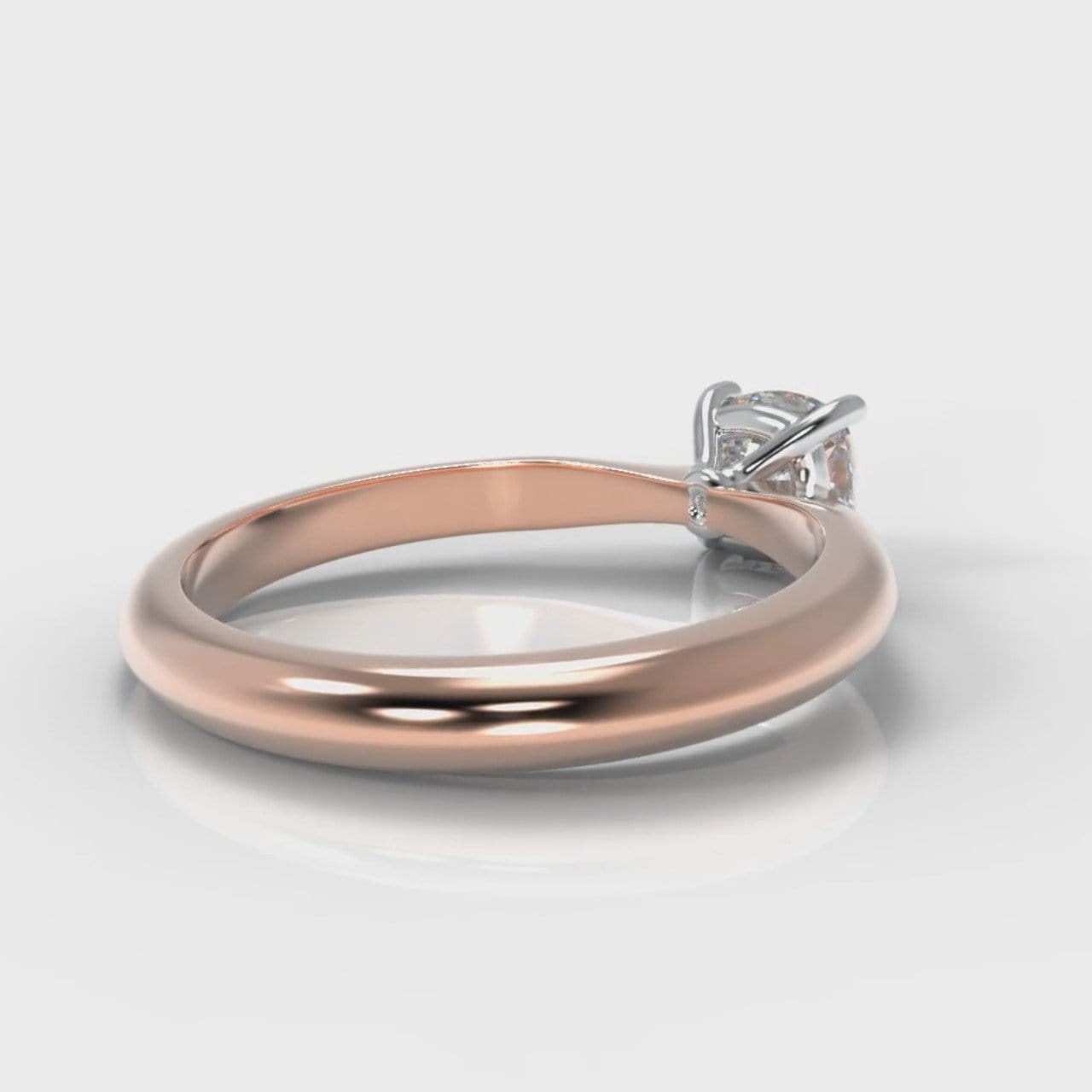 Carrée Solitaire Cushion Cut Diamond Engagement Ring - Rose Gold