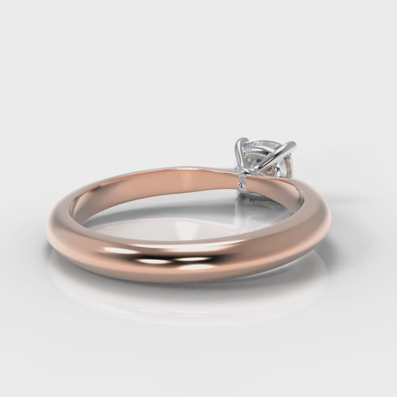 Carrée Solitaire Cushion Cut Diamond Engagement Ring - Rose Gold