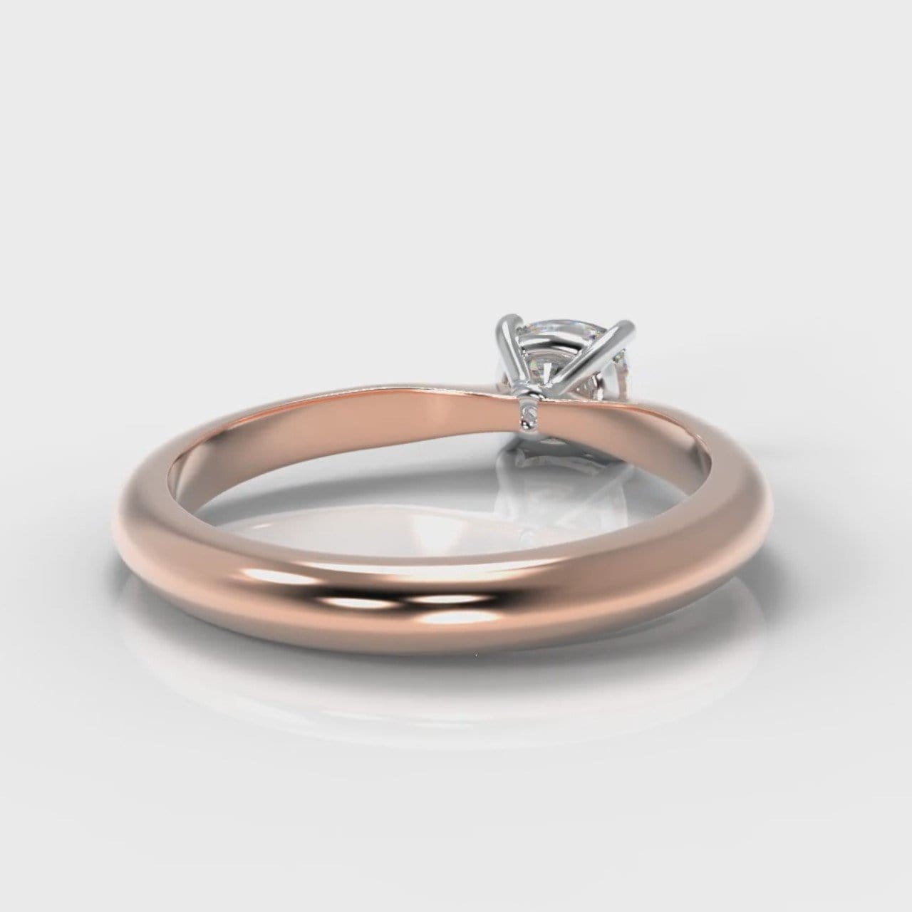 Carrée Solitaire Cushion Cut Diamond Engagement Ring - Rose Gold