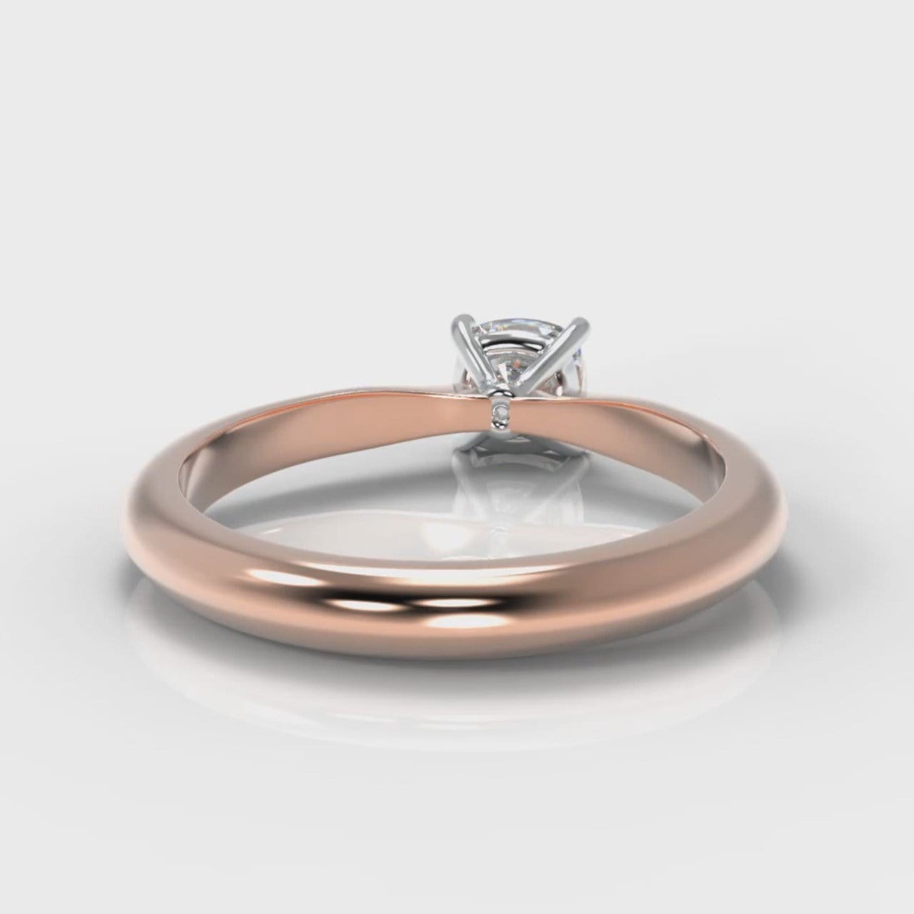 Carrée Solitaire Cushion Cut Diamond Engagement Ring - Rose Gold