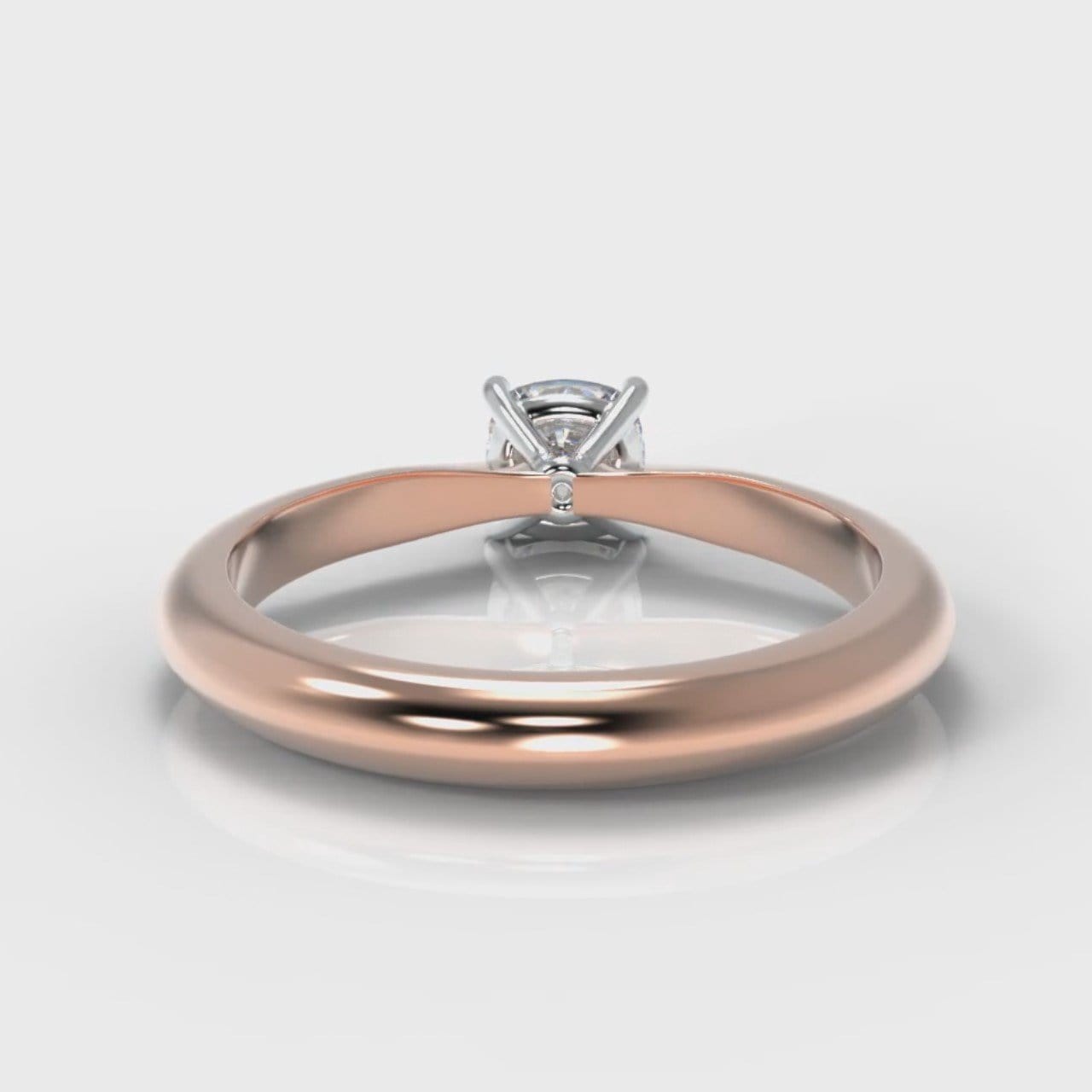 Carrée Solitaire Cushion Cut Diamond Engagement Ring - Rose Gold
