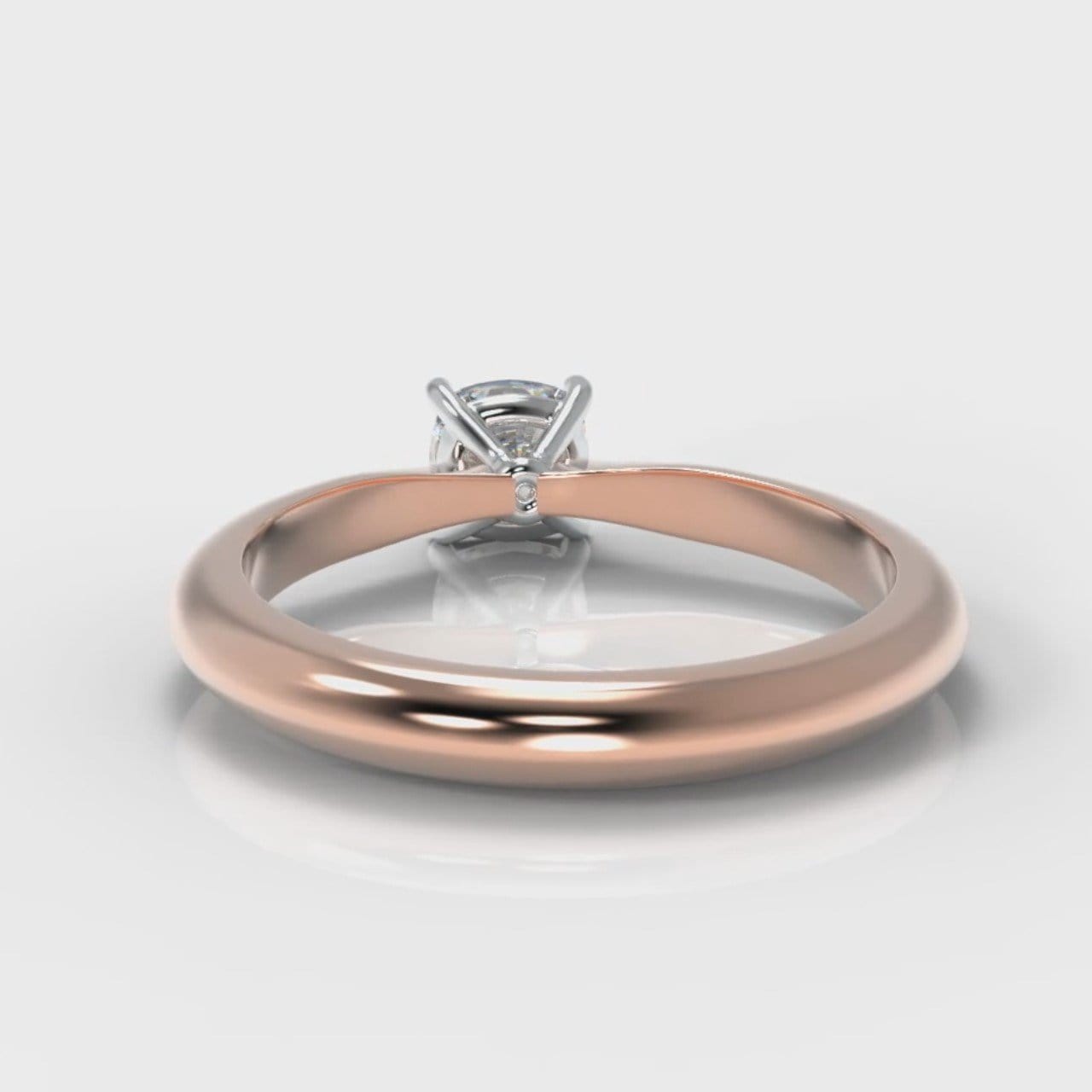 Carrée Solitaire Cushion Cut Diamond Engagement Ring - Rose Gold