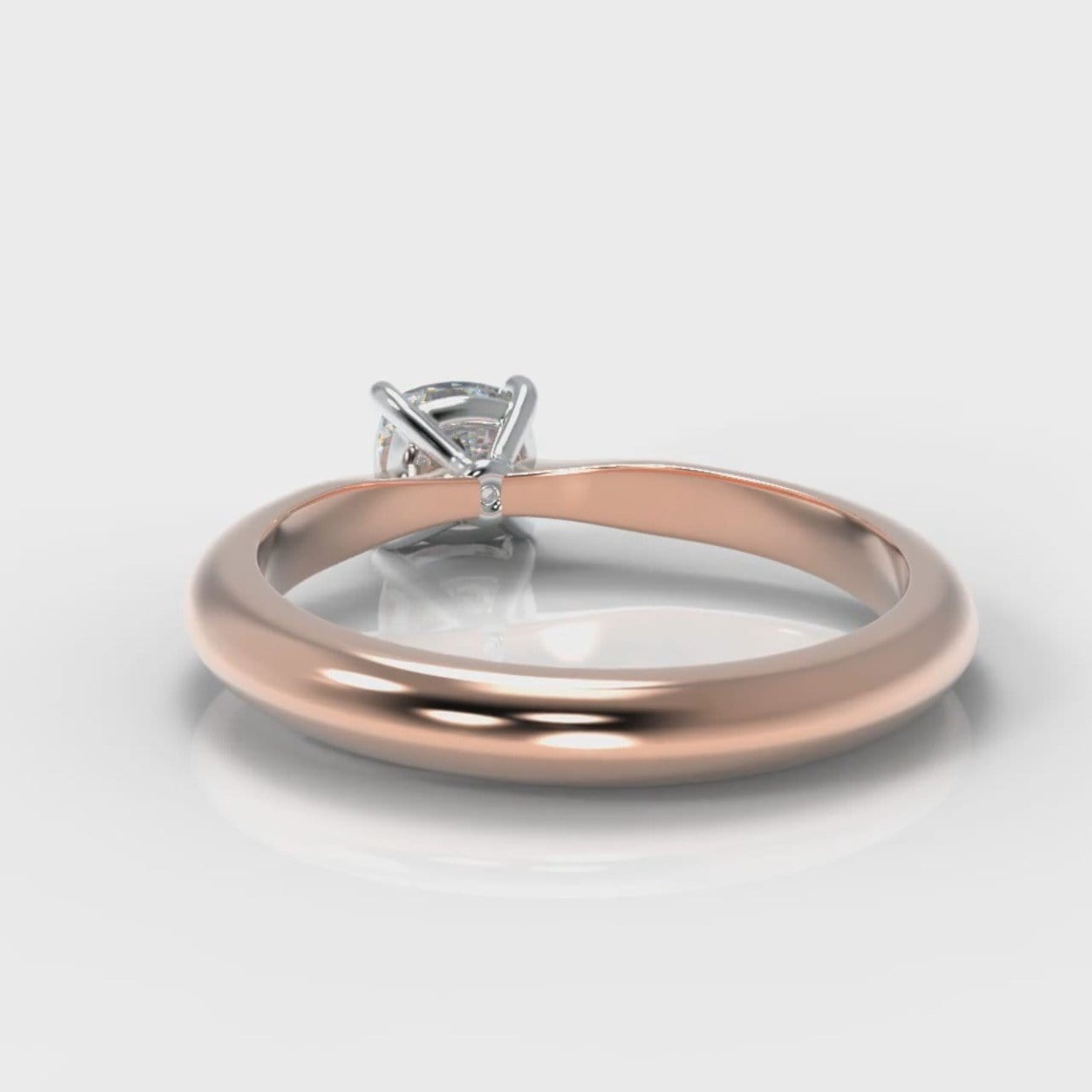 Carrée Solitaire Cushion Cut Diamond Engagement Ring - Rose Gold