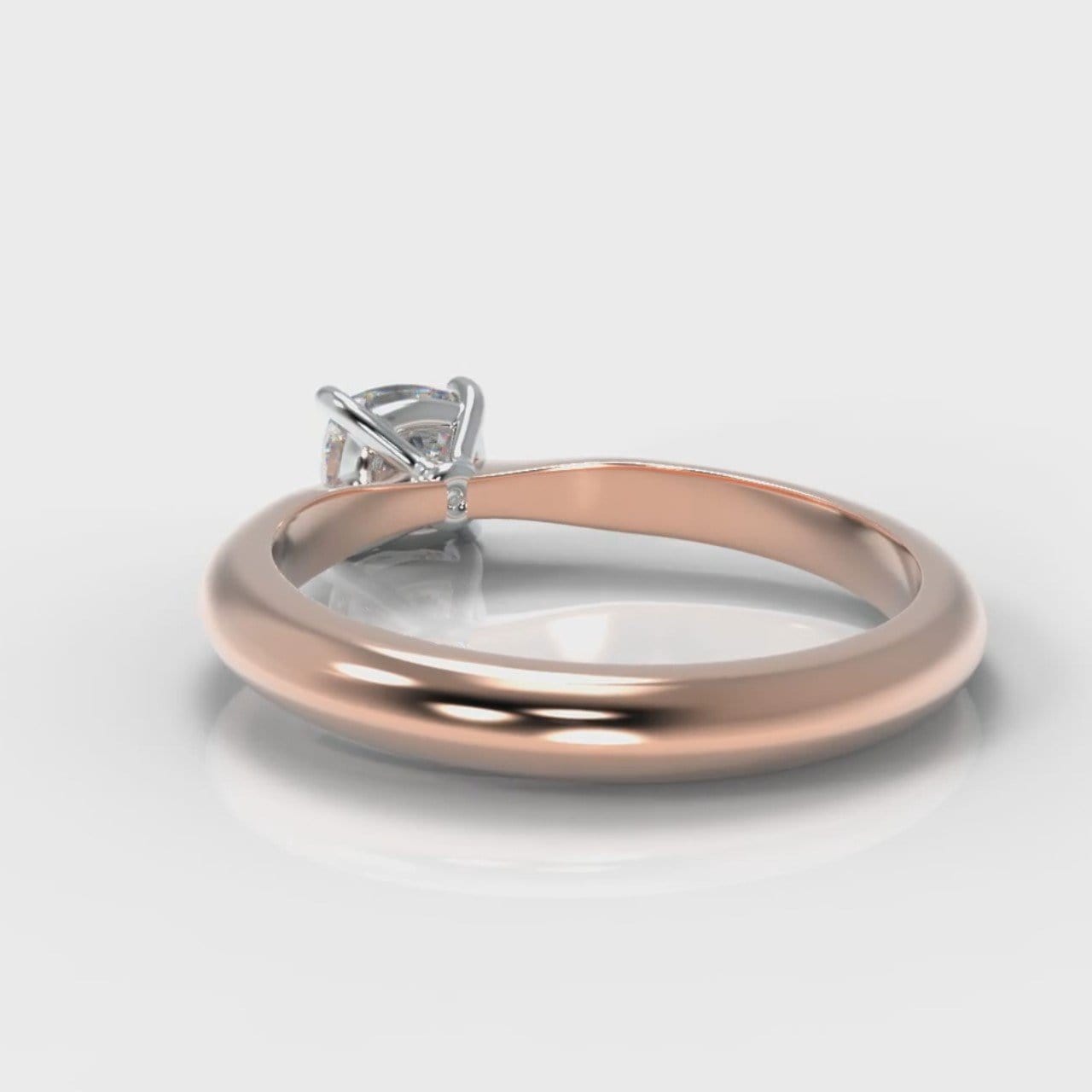 Carrée Solitaire Cushion Cut Diamond Engagement Ring - Rose Gold