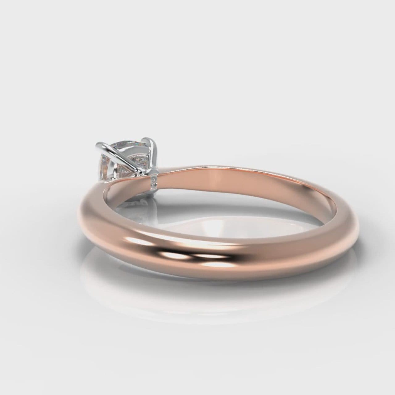 Carrée Solitaire Cushion Cut Diamond Engagement Ring - Rose Gold